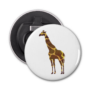 Giraffe Brown and Yellow Silhouette Bottle Opener