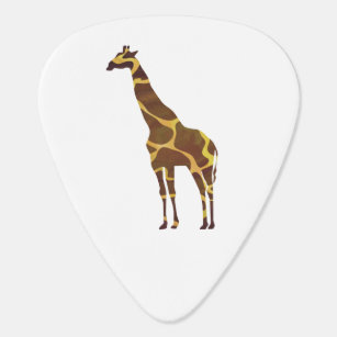 Giraffe Brown and Yellow Silhouette Guitar Pick