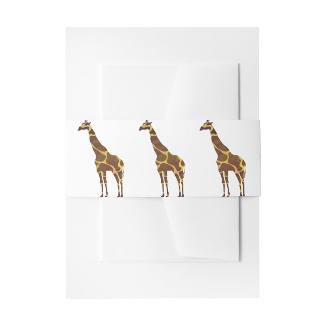 Giraffe Brown and Yellow Silhouette Invitation Belly Band (Front Example)
