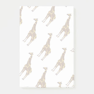 Giraffe Brown and Yellow Silhouette Post-it Notes