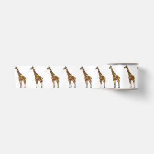 Giraffe Brown and Yellow Silhouette Satin Ribbon