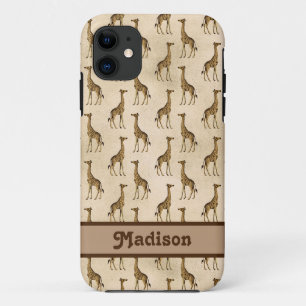 Giraffe Brown Personalized Animal iPhone 11 Case
