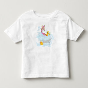 Giraffe, bubble bath and rubber duckies  toddler t-shirt