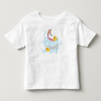 Giraffe, bubble bath and rubber duckies toddler t-shirt