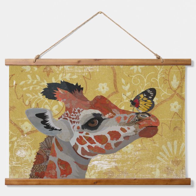 GIRAFFE & BUTTERFLY HANGING TAPESTRY (Front)
