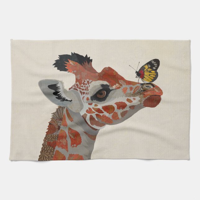 GIRAFFE & BUTTERFLY KITCHEN TOWEL (Horizontal)