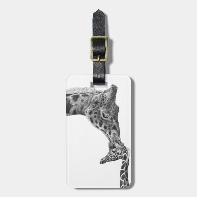 Giraffe & Calf Luggage Tag (Front Vertical)