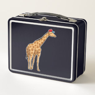 Giraffe Cap Metal Lunch Box