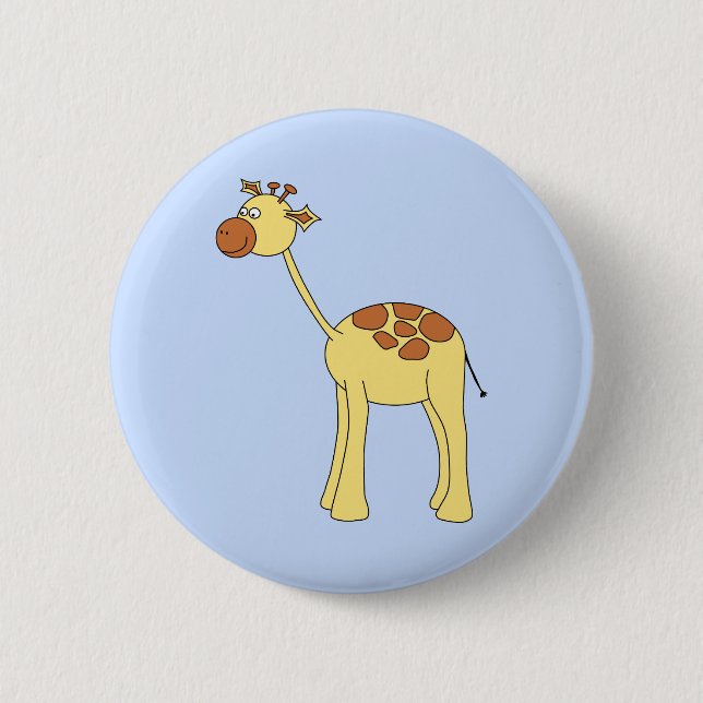 Giraffe Cartoon. 2 Inch Round Button (Front)