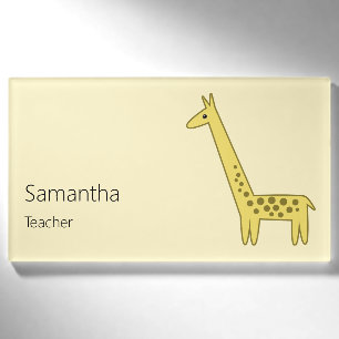 Giraffe Cartoon Name Tag