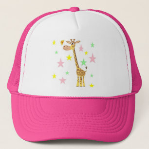 giraffe cartoon trucker hat