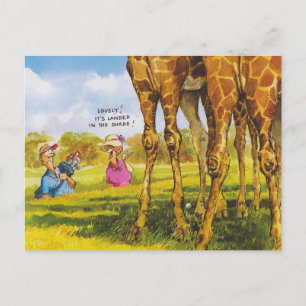 Giraffe cartoons for kids postcard