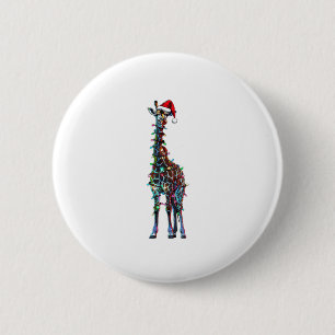 Giraffe Christmas _1 2 Inch Round Button