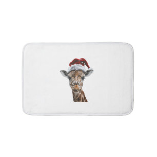 Giraffe Christmas Bath Mat