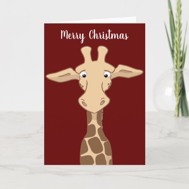 Giraffe Christmas Card (Front)