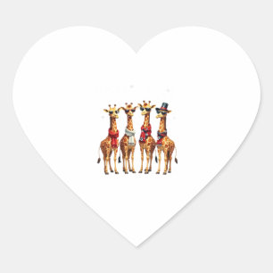 Giraffe Christmas Chic Oversized T-Shirt Heart Sticker