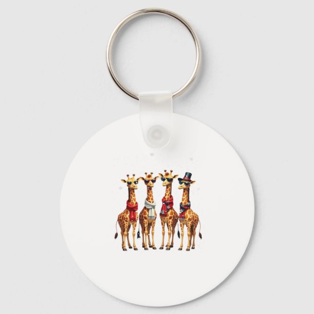 Giraffe Christmas Chic Oversized T-Shirt Keychain (Front)