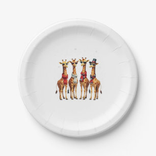 Giraffe Christmas Chic Oversized T-Shirt Paper Plate