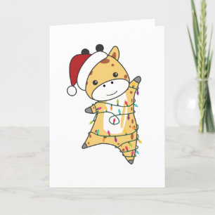 Giraffe Christmas Giraffes Winter Animals Adult Cl Holiday Card