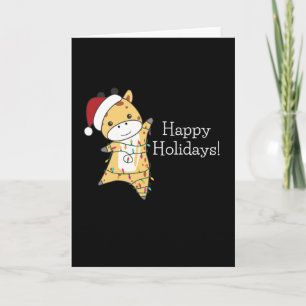 Giraffe Christmas Giraffes Winter Animals Card