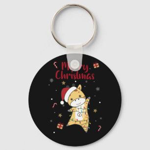 Giraffe Christmas Giraffes Winter Animals Keychain