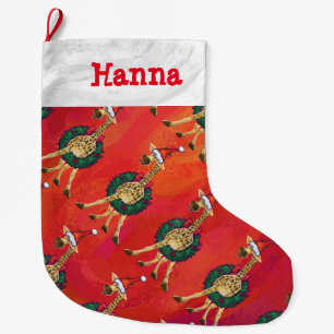 Giraffe Christmas Large Christmas Stocking