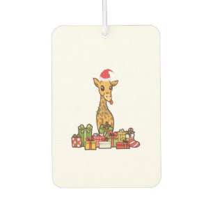 Giraffe Christmas Lights Santa Hat Xmas Gift Air Freshener