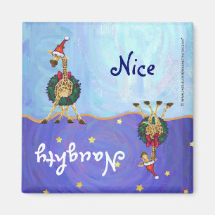 Giraffe Christmas Magnet