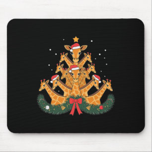 Giraffe Christmas Tree Animal Xmas Women Men  Mouse Pad