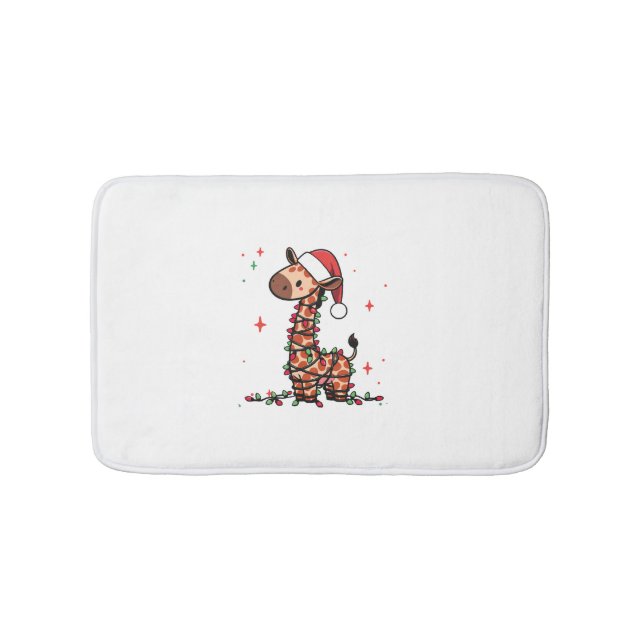 Giraffe Christmas Tree Giraffe Xmas Tree Women & B Bath Mat (Front)