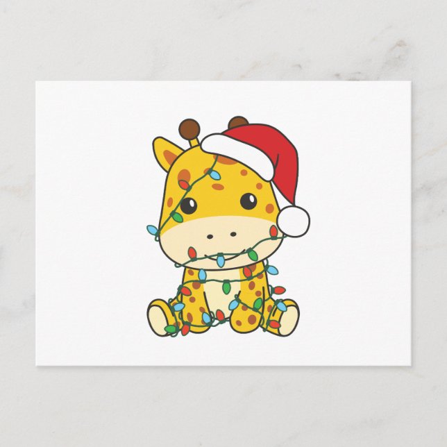 Giraffe Christmas Winter Animals Holiday Giraffes (Front)