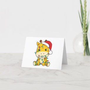Giraffe Christmas Winter Animals Holiday Giraffes Card