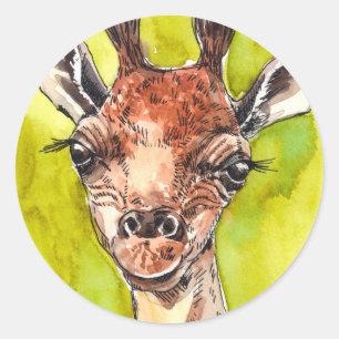 Giraffe Classic Round Sticker