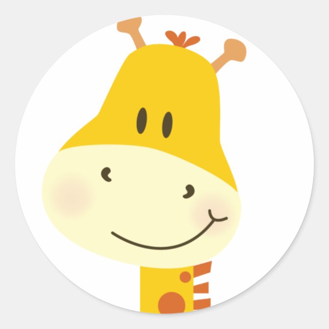 Giraffe Classic Round Sticker (Front)