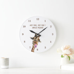 Giraffe Clock Funny Gift - Custom Text