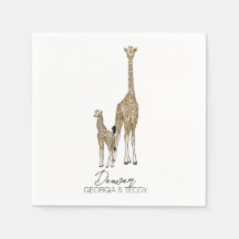giraffe cocktail napkin