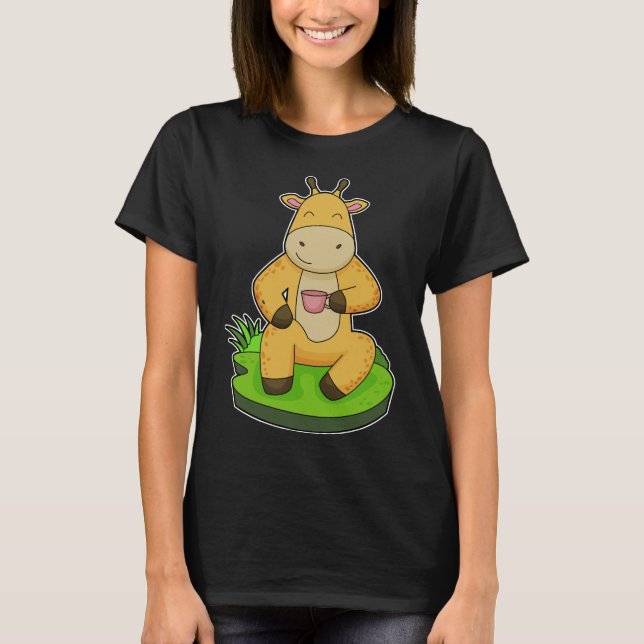Giraffe Coffee Cup T-Shirt (Front)