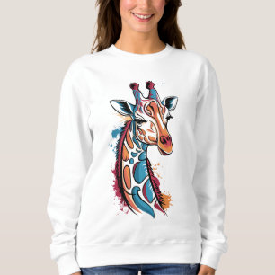 Giraffe Colour Splash – Abstract Pop Art Animal Sweatshirt