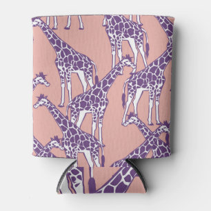 Giraffe Colourful Spots Vintage Safari Illustratio Can Cooler
