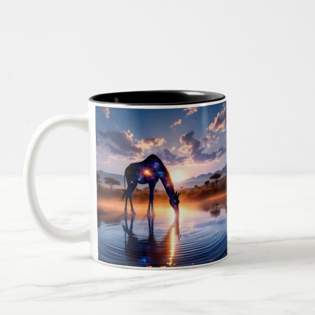 Giraffe cosmique - Rino de Mug de café Sunset afri (Gauche)