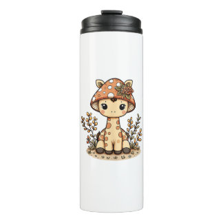 Giraffe Cottagecore Mushroom  Thermal Tumbler