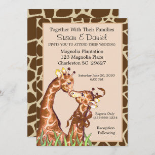 Giraffe Couple Faire-part de mariage