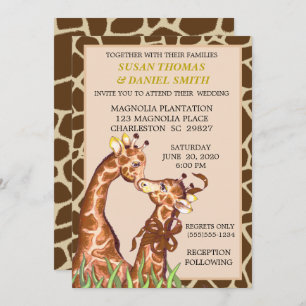 Giraffe Couple Faire-part de mariage