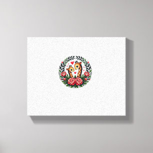 Giraffe Couple Illustration Giraffe Lovers _4 Canvas Print