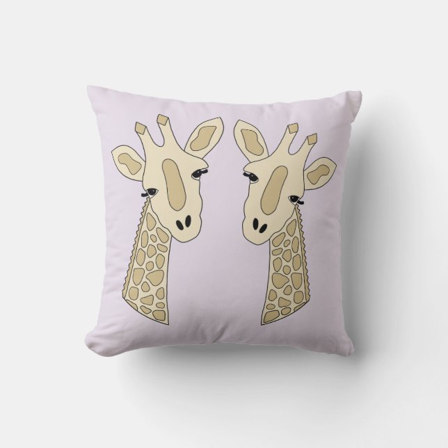 Giraffe couple throw pillow (Front)
