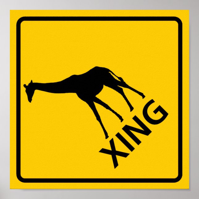 Giraffe Crossing Highway Sign (Front)