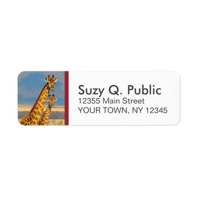 Giraffe Custom Address Labels (Front)