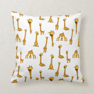 Giraffe Cute Safari Animal Pattern Throw Pillow