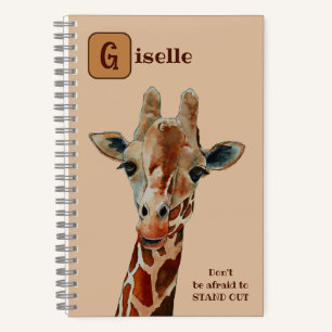 Giraffe das Safari Tier Aquarell Notebook