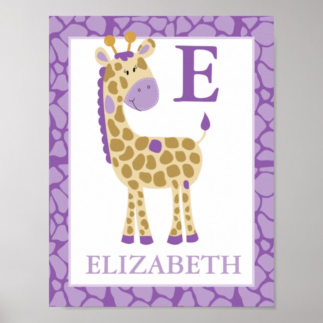 GIRAFFE DE LA JUNGLE FILLE VIOLETTE IMPRESSION DE  (Devant)